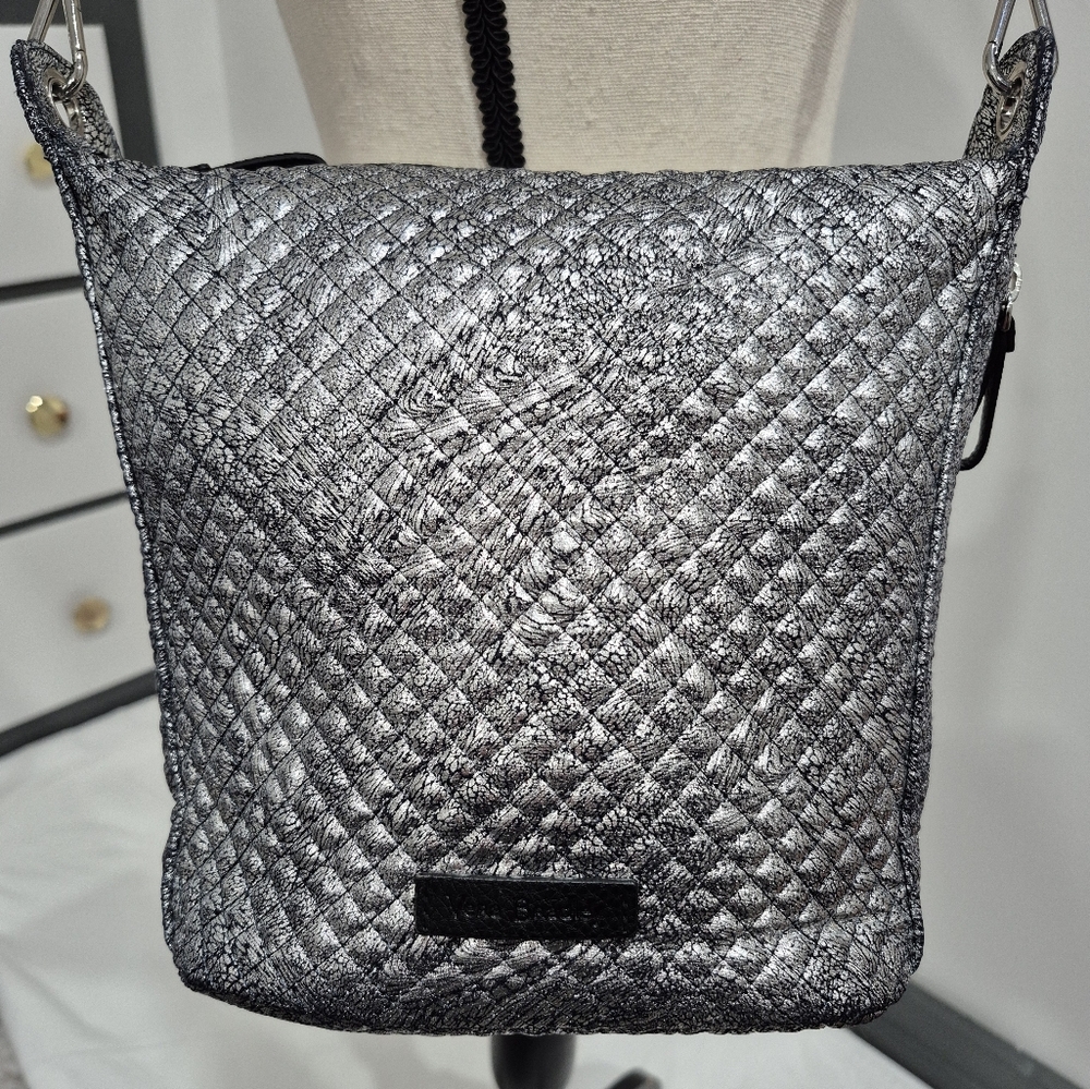 Vera Bradley Silver Quilted Crossbody Bag